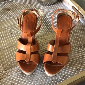 Jcrew made in Italy tan wedges